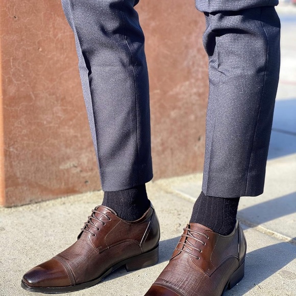 CALTO Men's Invisible Height Increasing Elevator Shoes - Premium Leather - Picture 4 of 14